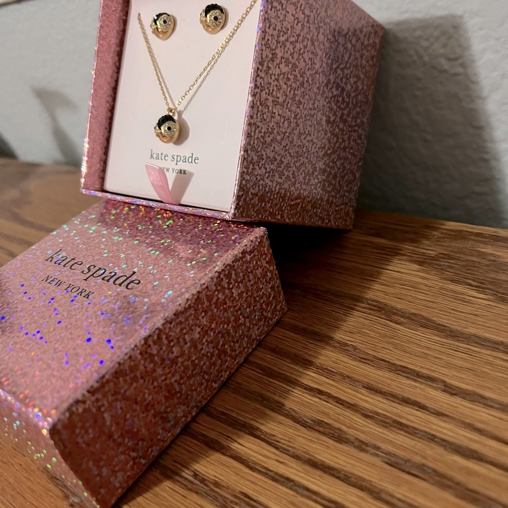Kate Spade penguin earrings and necklace set